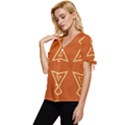 Abstract pattern geometric backgrounds   Bow Sleeve Button Up Top View2