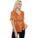 Abstract pattern geometric backgrounds   Bow Sleeve Button Up Top View3