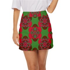 Abstract Pattern Geometric Backgrounds   Mini Front Wrap Skirt by Eskimos