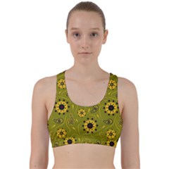 Floral Pattern Paisley Style  Back Weave Sports Bra by Eskimos