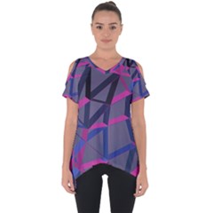 3d Lovely Geo Lines Cut Out Side Drop Tee by Uniqued
