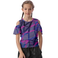 3d Lovely Geo Lines Kids  Butterfly Cutout Tee by Uniqued