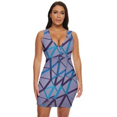 3d Lovely Geo Lines 2 Draped Bodycon Dress by Uniqued