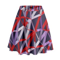 3d Lovely Geo Lines Vii High Waist Skirt by Uniqued