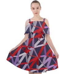 3d Lovely Geo Lines Vii Cut Out Shoulders Chiffon Dress by Uniqued