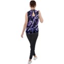 3d Lovely Geo Lines Vi Mock Neck Chiffon Sleeveless Top View2