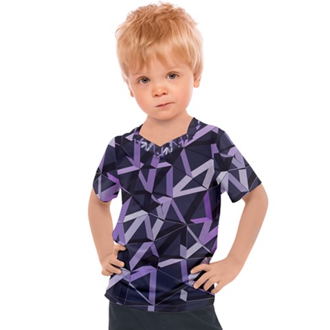 3d Lovely Geo Lines Vi Kids  Sports Tee by Uniqued