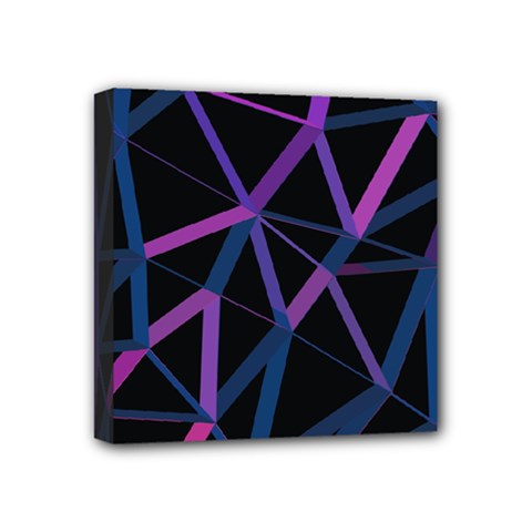 3d Lovely Geo Lines  V Mini Canvas 4  X 4  (stretched) by Uniqued