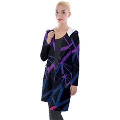 3d Lovely Geo Lines  V Hooded Pocket Cardigan by Uniqued