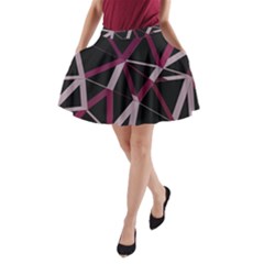 3d Lovely Geo Lines Iii A-line Pocket Skirt by Uniqued