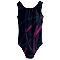 3d Lovely Geo Lines Viii Kids  Cut-out Back One Piece Swimsuit by Uniqued