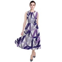 3d Lovely Geo Lines X Round Neck Boho Dress by Uniqued