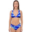 Blue Waves Abstract Series No11 Double Strap Halter Bikini Set View1
