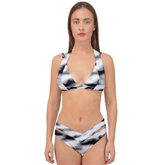 Black Waves Abstract Series No 2 Double Strap Halter Bikini Set by DimitriosArt