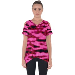 Rose  Waves Abstract Series No2 Cut Out Side Drop Tee by DimitriosArt