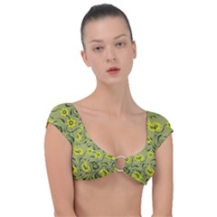 Floral Pattern Paisley Style Paisley Print   Cap Sleeve Ring Bikini Top by Eskimos
