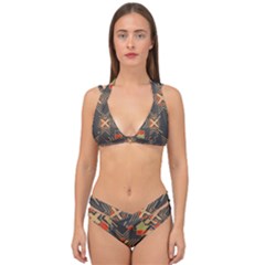Abstract Geometric Design    Double Strap Halter Bikini Set by Eskimos
