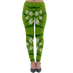 Floral Folk Damask Pattern  Lightweight Velour Leggings by Eskimos