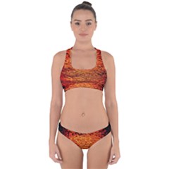 Red Waves Flow Series 1 Cross Back Hipster Bikini Set by DimitriosArt