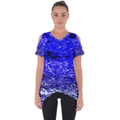 Blue Waves Flow Series 1 Cut Out Side Drop Tee by DimitriosArt