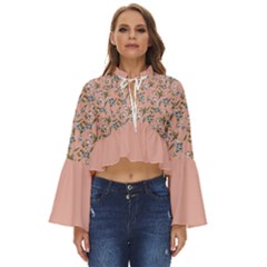 Flower Peach Blossom Boho Long Bell Sleeve Top by flowerland