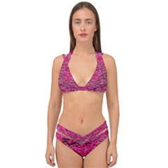 Pink  Waves Flow Series 1 Double Strap Halter Bikini Set by DimitriosArt