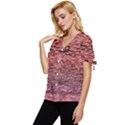 Pink  Waves Flow Series 2 Bow Sleeve Button Up Top View2