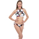 Abstract pattern geometric backgrounds   Cross Front Halter Bikini Set View1