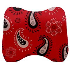 Floral Pattern Paisley Style Paisley Print   Velour Head Support Cushion by Eskimos