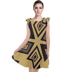 Abstract Pattern Geometric Backgrounds   Tie Up Tunic Dress by Eskimos