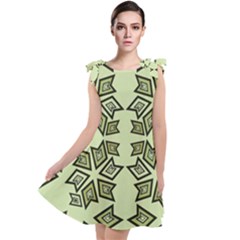 Abstract Pattern Geometric Backgrounds   Tie Up Tunic Dress by Eskimos