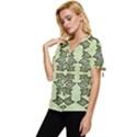 Abstract pattern geometric backgrounds   Bow Sleeve Button Up Top View2