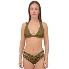 Abstract Pattern Geometric Backgrounds   Double Strap Halter Bikini Set by Eskimos