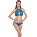 Folk flowers print Floral pattern Ethnic art Cross Front Halter Bikini Set View1