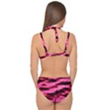 Pink  Waves Flow Series 3 Double Strap Halter Bikini Set View2