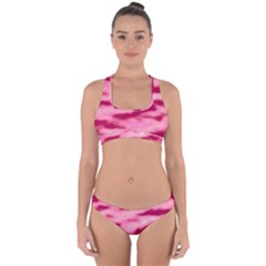 Pink  Waves Flow Series 4 Cross Back Hipster Bikini Set by DimitriosArt