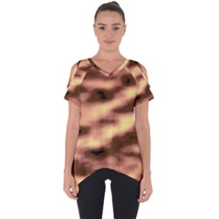 Gold Waves Flow Series 2 Cut Out Side Drop Tee by DimitriosArt