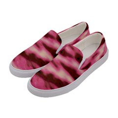 Pink  Waves Flow Series 6 Women s Canvas Slip Ons by DimitriosArt