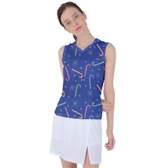 Christmas Candy Canes Women s Sleeveless Sports Top by SychEva
