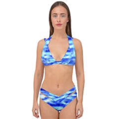 Blue Waves Flow Series 5 Double Strap Halter Bikini Set by DimitriosArt