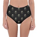 Creepy Head Sculpture With Respirator Motif Pattern Reversible High-Waist Bikini Bottoms View3