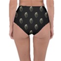 Creepy Head Sculpture With Respirator Motif Pattern Reversible High-Waist Bikini Bottoms View4