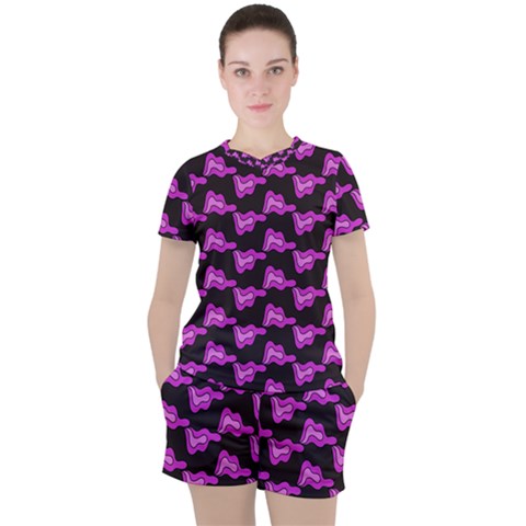 Abstract Waves Women s Tee And Shorts Set by SychEva