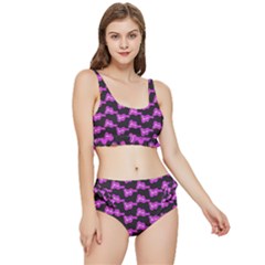 Abstract Waves Frilly Bikini Set by SychEva