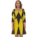 Abstract pattern geometric backgrounds   Shoulder Cut Out Zip Up Dress View1