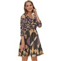 Abstract pattern geometric backgrounds   Shoulder Cut Out Zip Up Dress View3