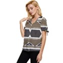 Abstract pattern geometric backgrounds   Bow Sleeve Button Up Top View2