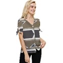 Abstract pattern geometric backgrounds   Bow Sleeve Button Up Top View3