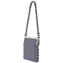 Minimalistic Black And White Stripes, Vertical Lines Pattern Multi Function Travel Bag by Casemiro