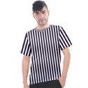 Minimalistic black and white stripes, vertical lines pattern Men s Sport Top View1